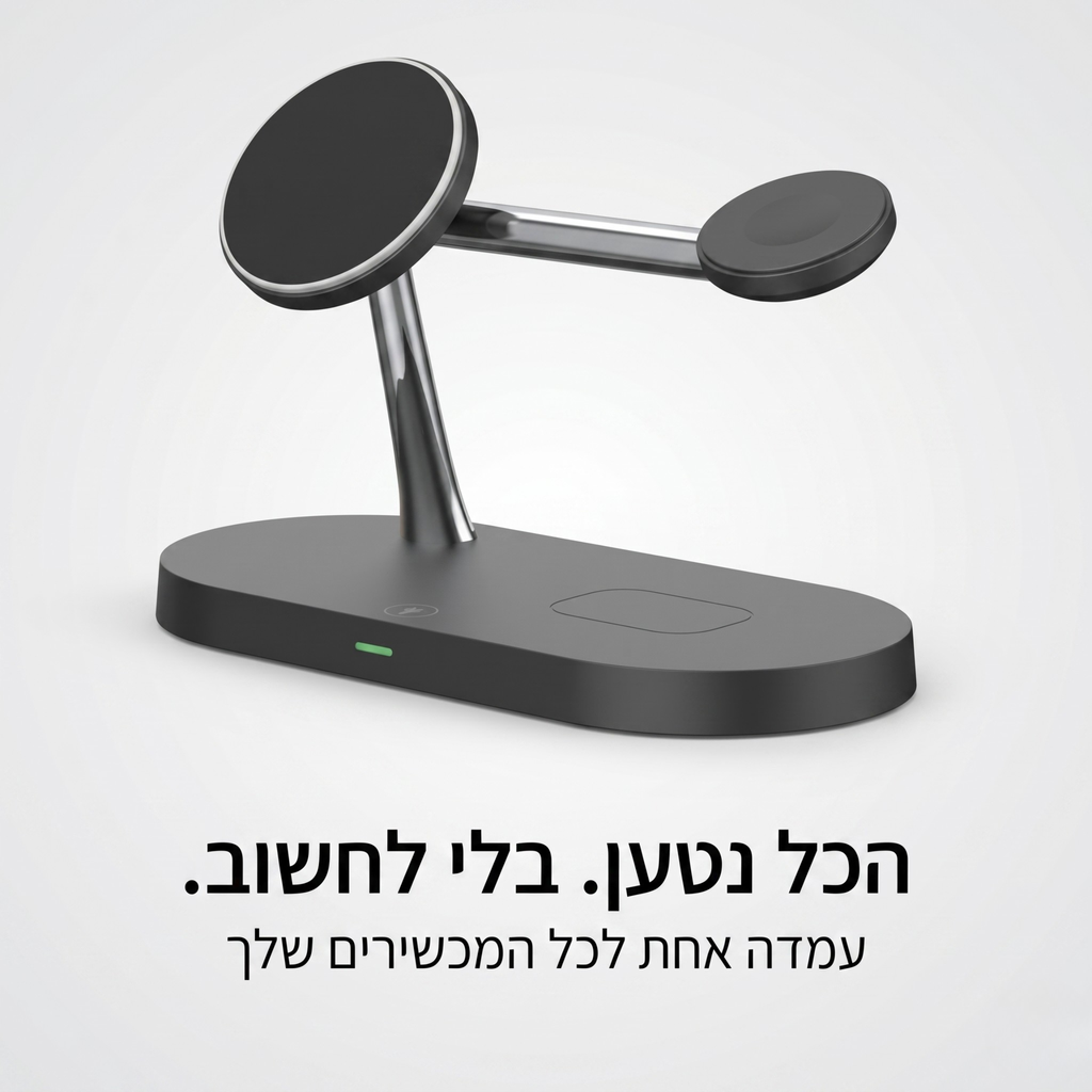 תחנת טעינה אלחוטית 3 ב-1