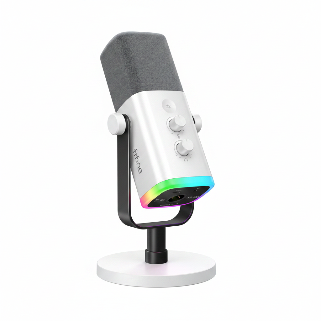 מיקרופון אולפן מקצועי עם תאורת RGB